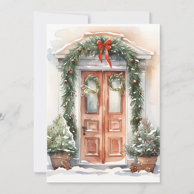 Carte de voeux de Noël décorée (Devant)