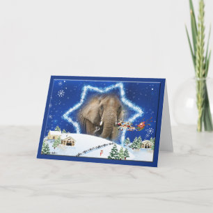 Carte de voeux de Noël des éléphants africains