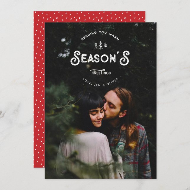 Carte de voeux de Noël des Pins de Vacances (Devant / Derrière)