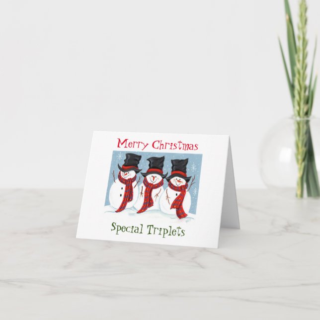 CARTE DE VŒUX DE NOËL DES TRIPLETS (Devant)