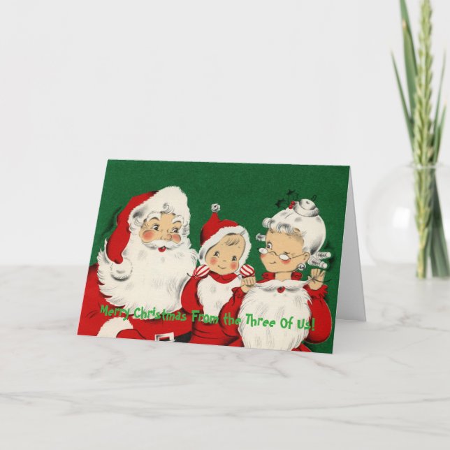 Carte de voeux de Noël des trois de nous (Devant)