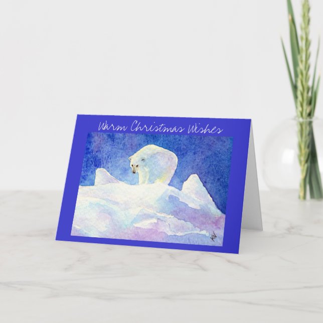 Carte de voeux de Noël d'ours blanc (Devant)