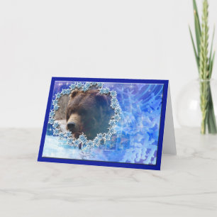 Carte de voeux de Noël d'ours gris