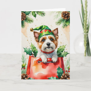 Carte de voeux de Noël du chien de Cairn Terrier