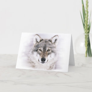 Carte de voeux de Noël du loup d'hiver