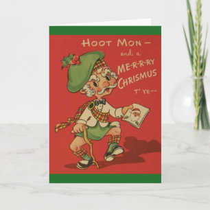 Carte de voeux de Noël écossaise rétro