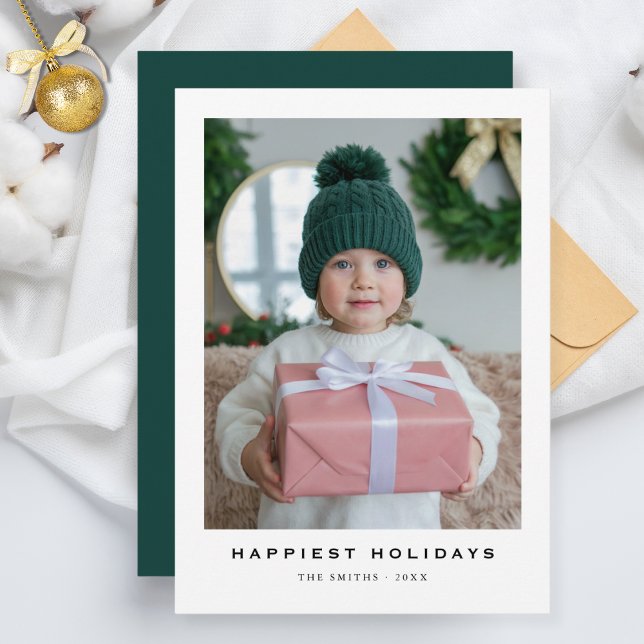 Carte de vœux de Noël Elegant Photo Joyeuses Fêtes (Créateur téléchargé)