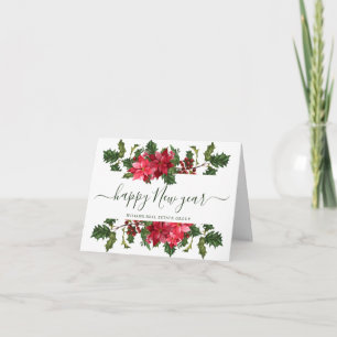 Carte de vœux de Noël élégante avec Poinsettia pou
