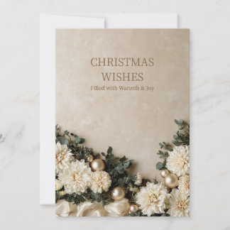 Carte de vœux de Noël élégante Dahlia neutre