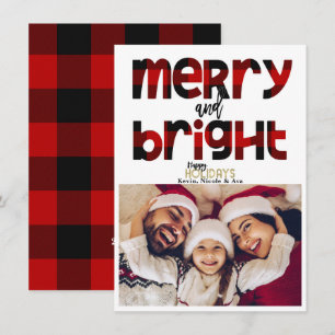 Carte de vœux de Noël en famille MERRY & Bright