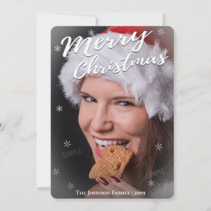 Carte de voeux de Noël entièrement dorée une photo