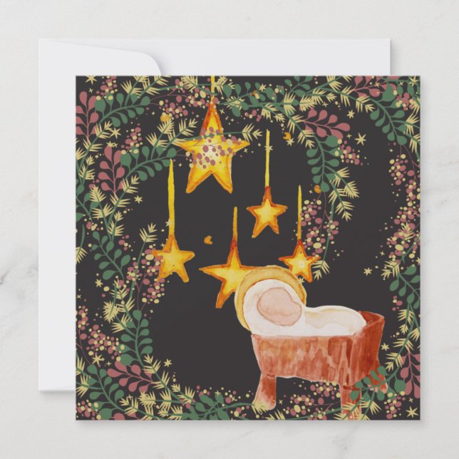 Carte de voeux de Noël Espagnol Navidad Floral (Devant)