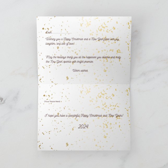 Carte de voeux de Noël et Nouvel An repliée 2023-2 (Intérieur)