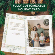 Carte de vœux de Noël familiale botanique