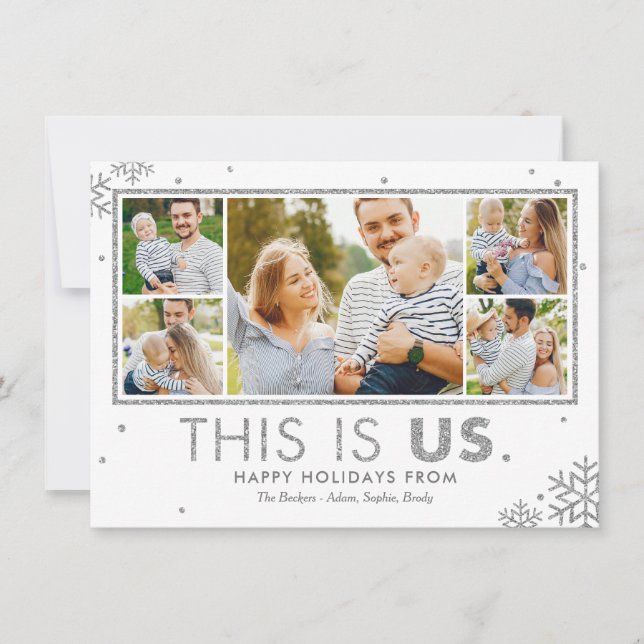 Carte de vœux de Noël Faux Argent This Is Us (Devant)