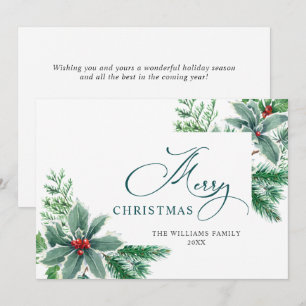 Carte de vœux de Noël festive aquarelle baie de ho