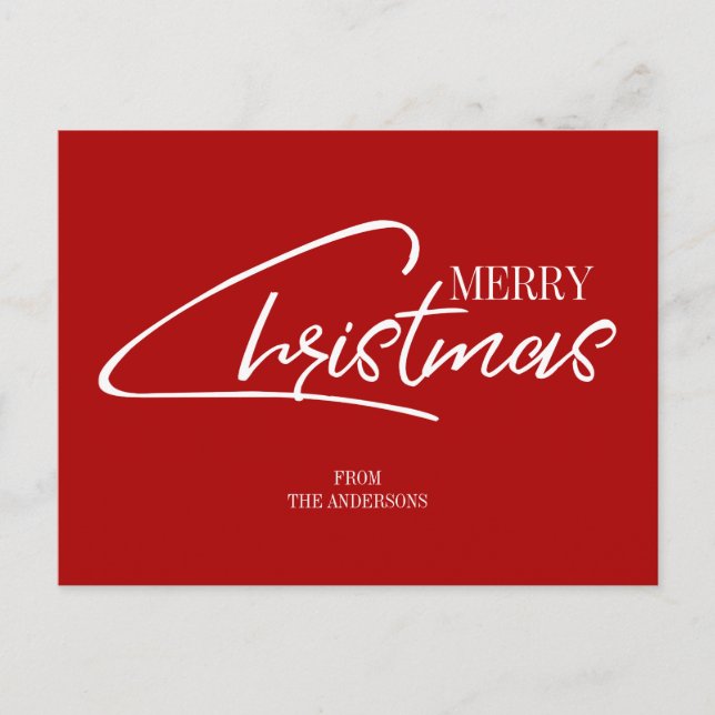 Carte de vœux de Noël festive écriture nostalgique (Devant)