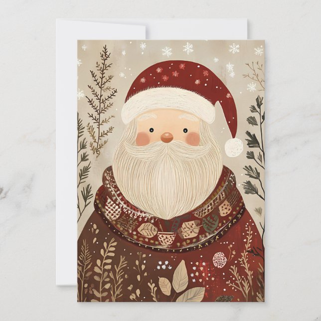 Carte de voeux de Noël Festive Santa Claus (Devant)
