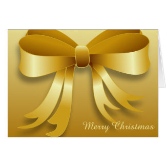 Carte de voeux de Noël Gold Bow
