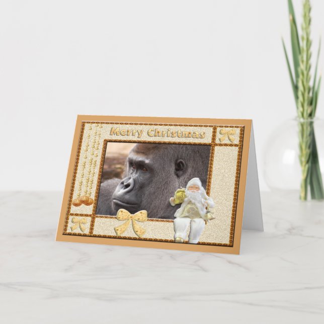 Carte de voeux de Noël Gorilla (Devant)