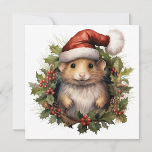 Carte de voeux de Noël Hamster