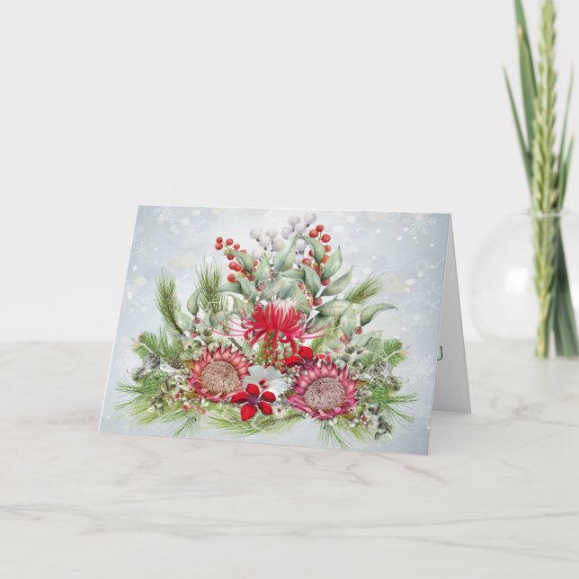 Carte de voeux de Noël Hawaiian Protea (Devant)