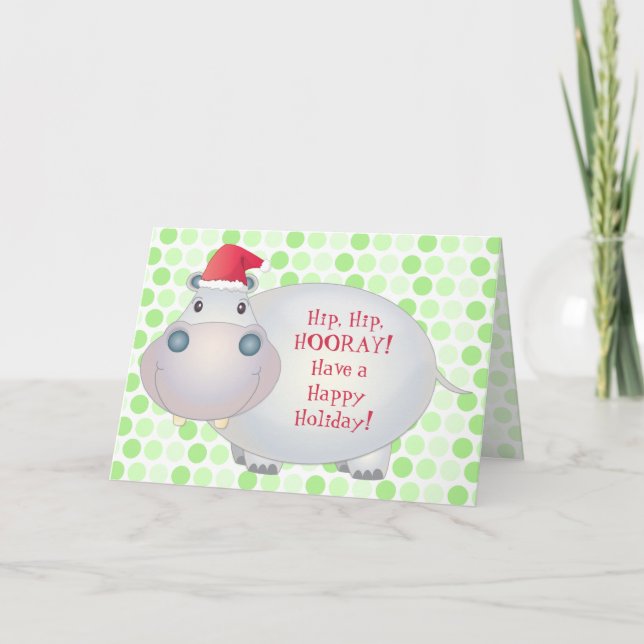 Carte de voeux de Noël Hippo (Devant)