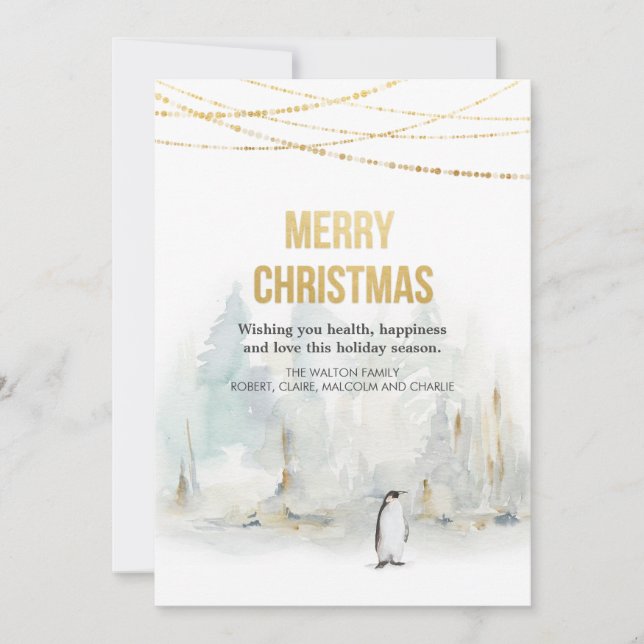 Carte de voeux de Noël hiver Watercolor (Devant)