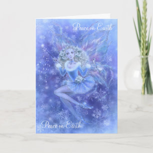 Carte de voeux de Noël Imaginaire - Fée bleue