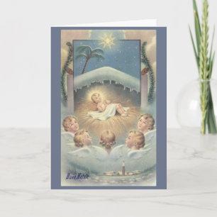 Carte de voeux de Noël italienne religieuse vintag