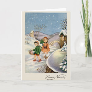 Carte de voeux de Noël italienne Vintage