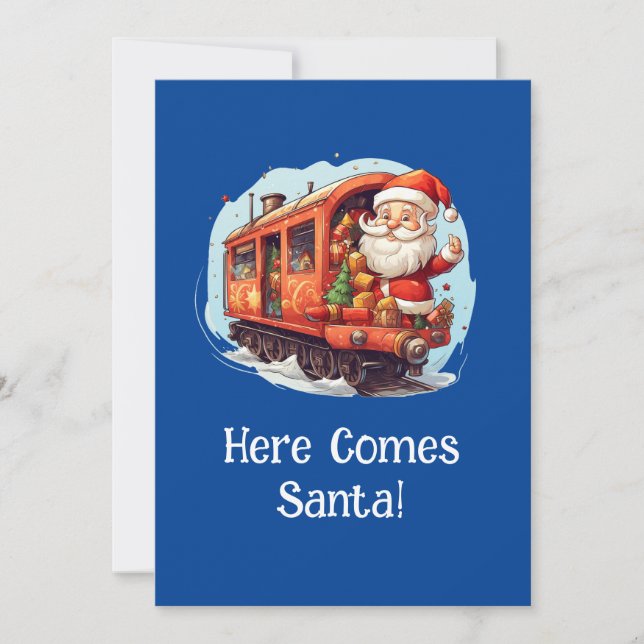 Carte de voeux de Noël Jolly Père Noël (Devant)