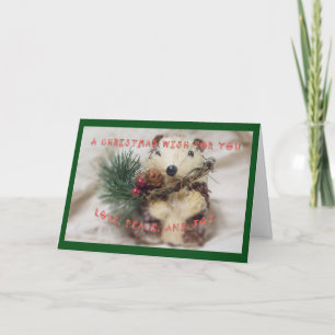 Carte de voeux de Noël Joyeux Hérisson