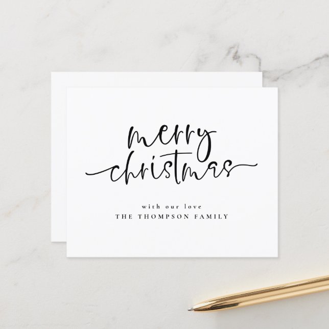 Carte de vœux de Noël Joyeux Noël avec un scénario (Devant/Arrière en situation)