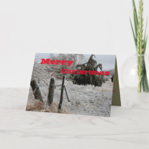 Carte de voeux de Noël Kansas Icy Fence