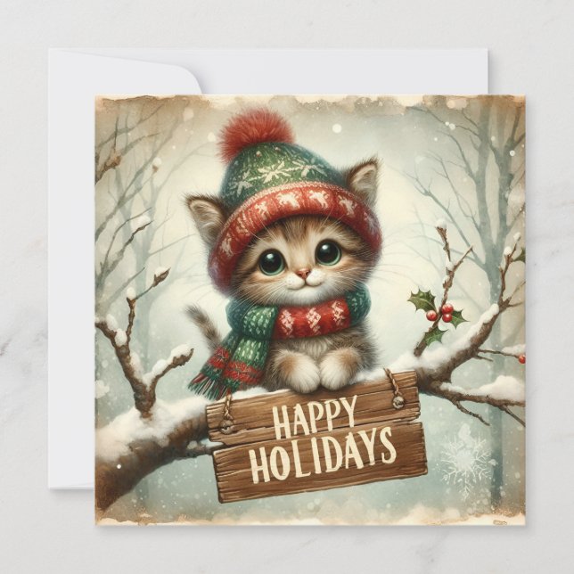 Carte de voeux de Noël Kitty (Devant)