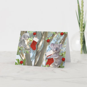 Carte de voeux de Noël Koalas