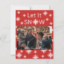 Carte de vœux de Noël Laissez tomber la neige
