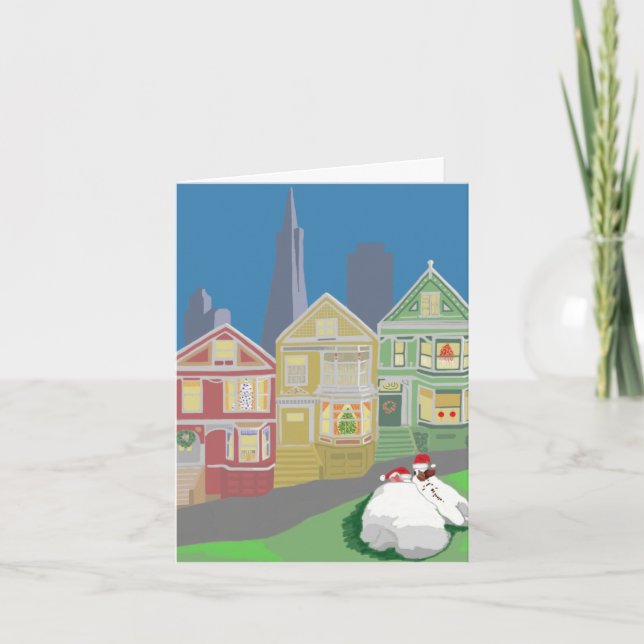 Carte de vœux de Noël Lapin - San Francisco (Devant)
