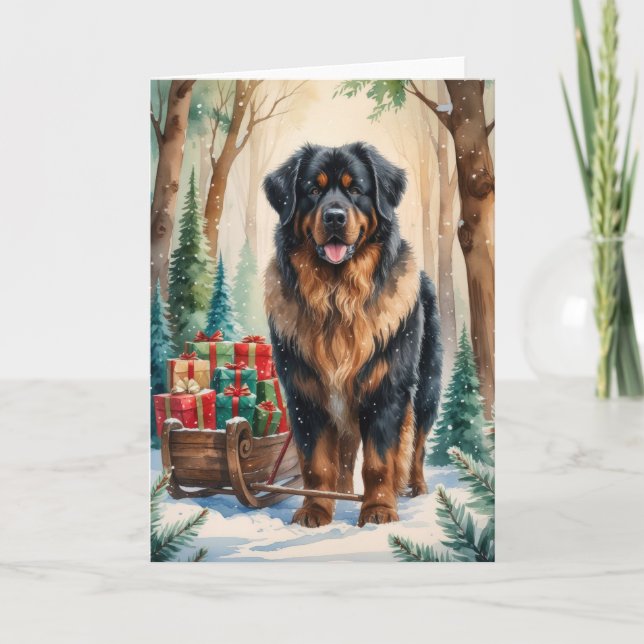 Carte de voeux de Noël Leonberger Dog (Devant)