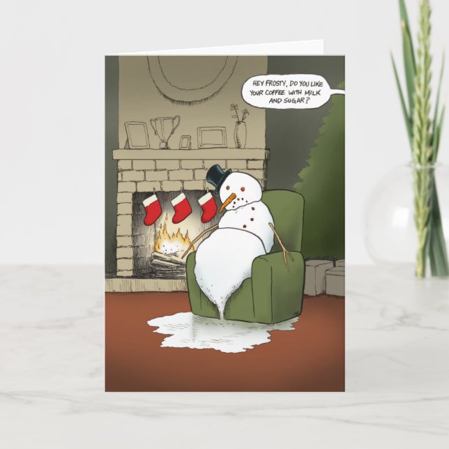 Carte de voeux de Noël Melding Snowman (Devant)