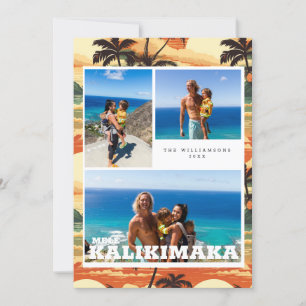 Carte de vœux de Noël Mele Kalikimaka Hawaï vint