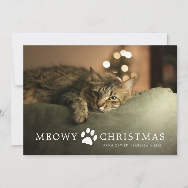 Carte de vœux de Noël Meowy (Devant)