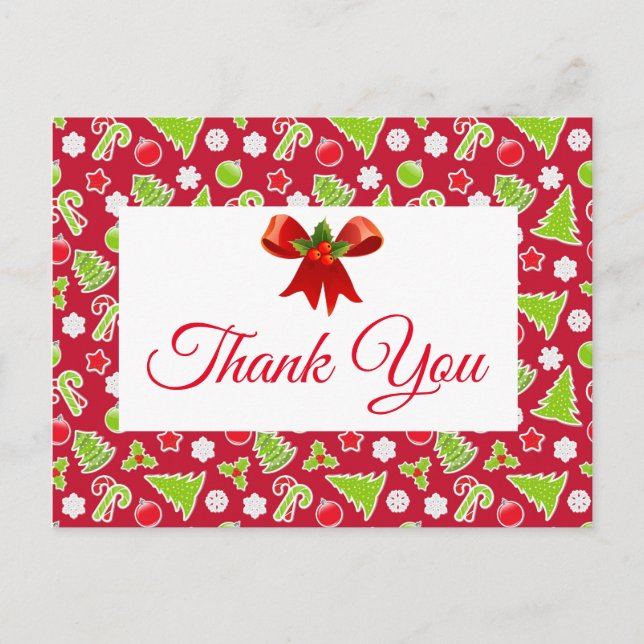 Carte de vœux de Noël Merci (Devant)