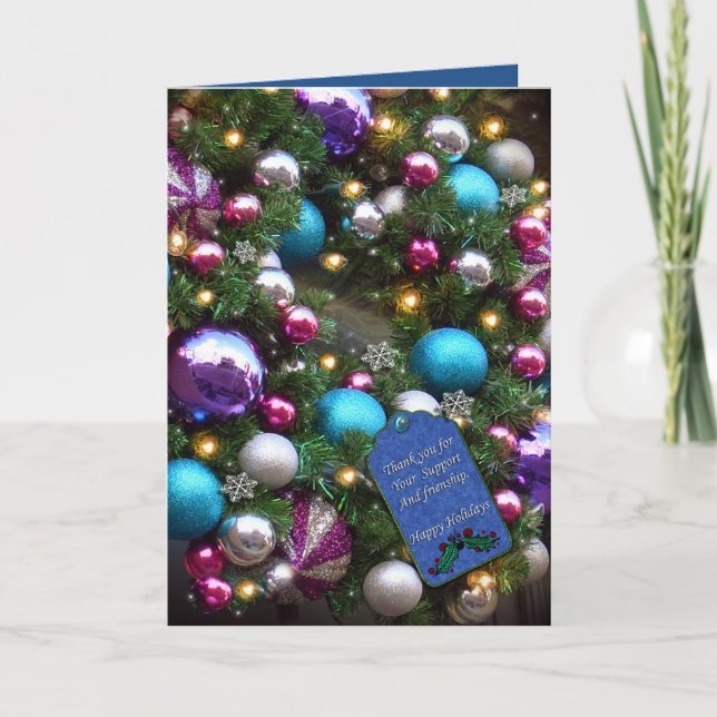 Carte de voeux de Noël Merci de l'entreprise (Devant)