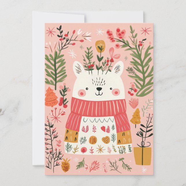 Carte de voeux de Noël mignonne et amusante (Devant)