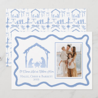 Carte de vœux de Noël Nativité, Photo de famille p