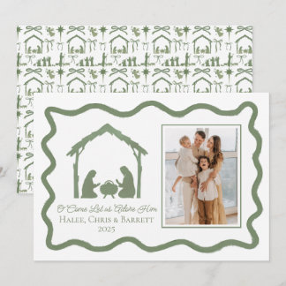 Carte de vœux de Noël Nativité, Photo de famille p