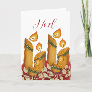 Carte de vœux de Noël "Noel" avec bougie