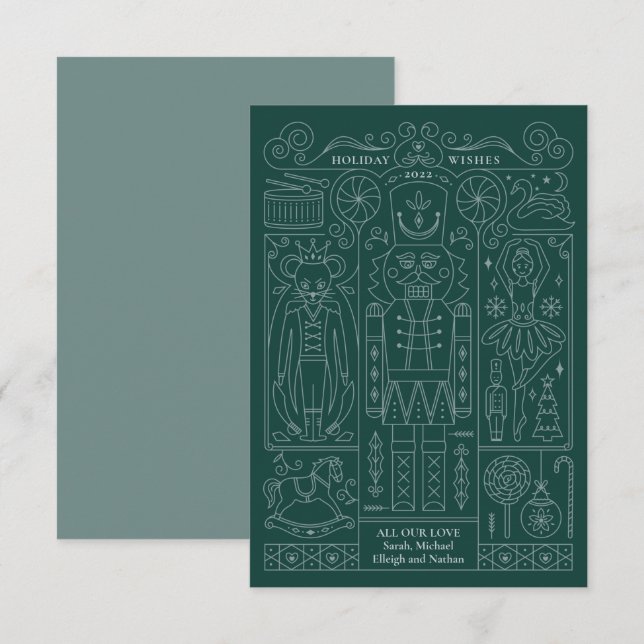 Carte de voeux de Noël Nutcracker (Devant / Derrière)